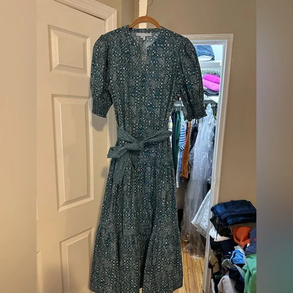 Hill House the Yara Dress in Calico Trellis - Picture 13 of 16